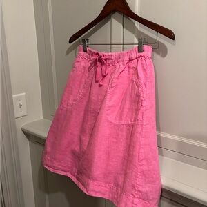 J.Crew Pink Linen A-Line Skirt